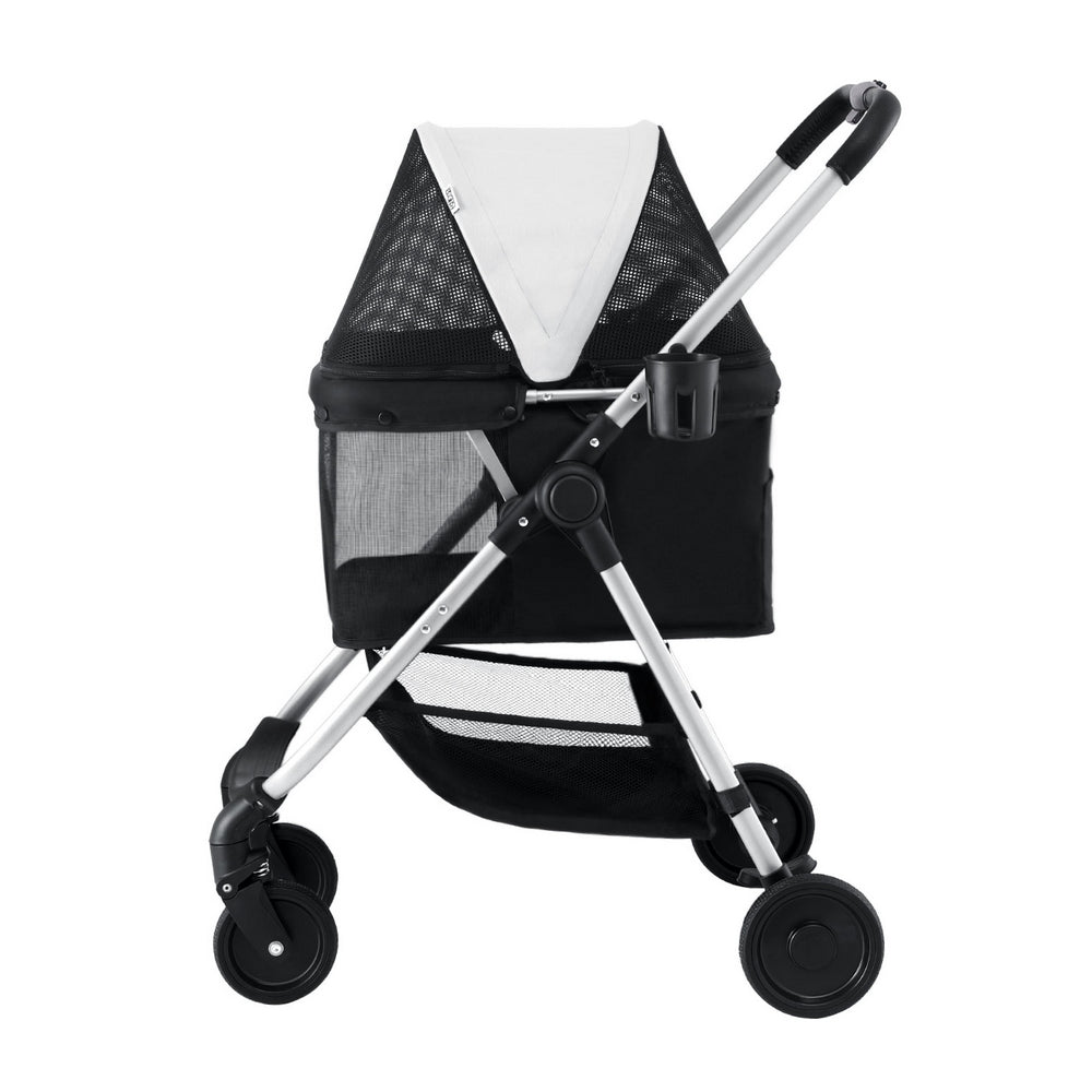 i.Pet Pet Stroller Pram Dog Cat Carrier Cage Large Travel Pushchair Foldable 4 Wheels PET-STROLLER-92-BW