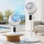 Devanti Pedestal Fan W/ Remote 3 Speed 12H Timer Height Adjustable Cooling Fan PF-RC-01R-WH