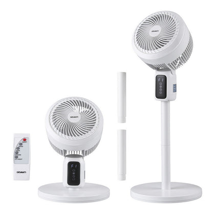 Devanti Pedestal Fan W/ Remote 3 Speed 12H Timer Height Adjustable Cooling Fan PF-RC-01R-WH