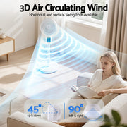 Devanti Pedestal Fan W/ Remote 3 Speed 12H Timer Height Adjustable Cooling Fan PF-RC-01R-WH