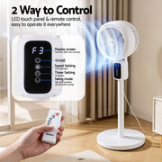 Devanti Pedestal Fan W/ Remote 3 Speed 12H Timer Height Adjustable Cooling Fan PF-RC-01R-WH