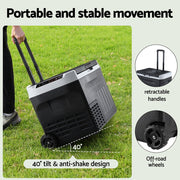 Portable Fridge 30L Bar Fridges Camping Freezer 12V/24V/240V PFN-A-30-BK