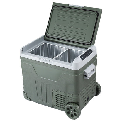 Portable Fridge 50L Camping Bar Fridges Freezer 12V/24V/240V PFN-A-50-WHEEL-GR