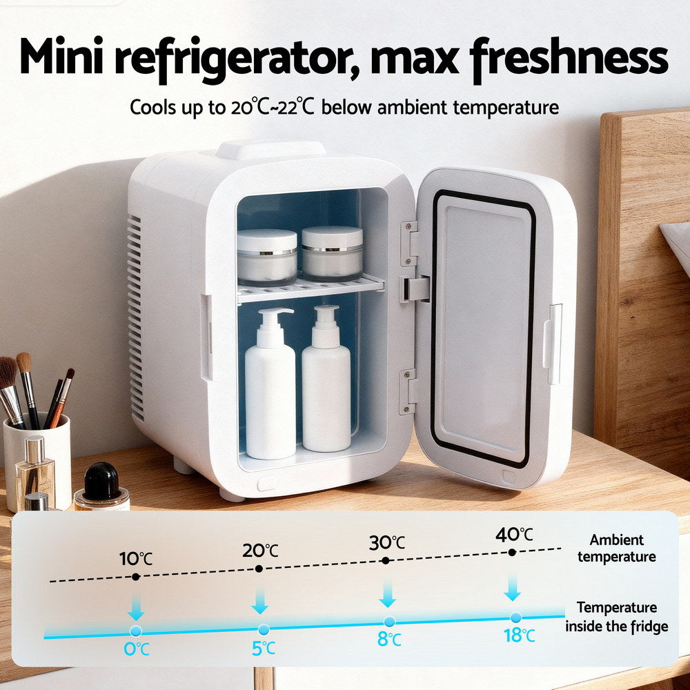 Glacio Mini Fridge Portable White Electric Cooler Warmer 12V 220V PFN-B-13-WH