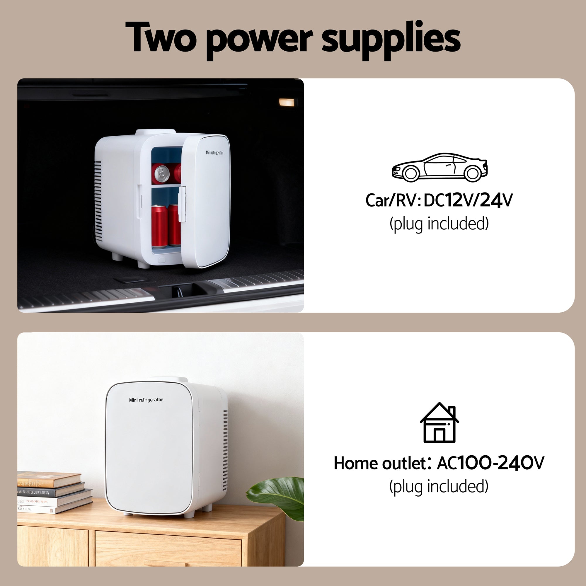 Glacio Mini Fridge Portable White Electric Cooler Warmer 12V 220V PFN-B-13-WH
