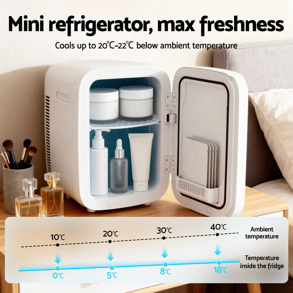 Glacio Mini Fridge Portable White Electric Cooler Warmer Car Office 12V 220V PFN-B-22-WH