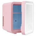Glacio Mini Fridge Skincare Beauty Cooler Warmer LED Mirror 12V 220V Pink 4L PFN-B-4-LED-WH