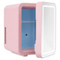 Glacio Mini Fridge Skincare Beauty Cooler Warmer LED Mirror 12V 220V Pink 4L PFN-B-4-LED-WH