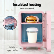 Glacio Mini Fridge Skincare Beauty Cooler Warmer LED Mirror 12V 220V Pink 4L PFN-B-4-LED-WH