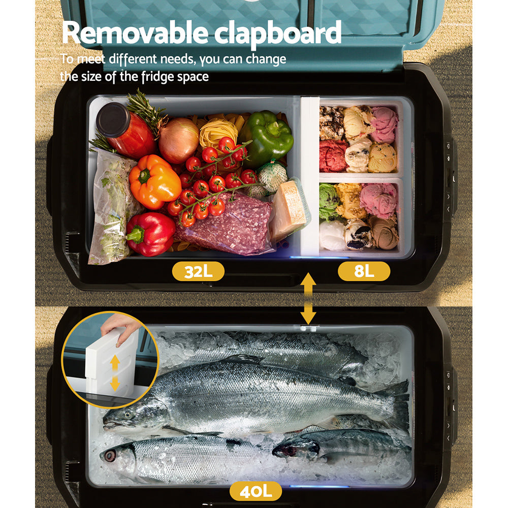 Glacio 40L Portable Fridge Freezer Fridges Cooler Camping 12V/24V/240V Caravan PFN-E-CL-M-BK