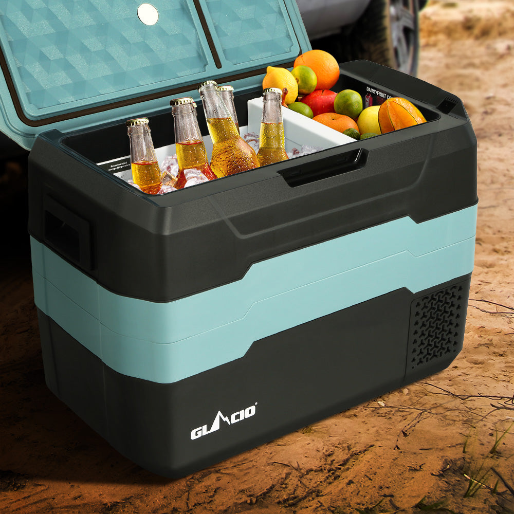 Glacio 40L Portable Fridge Freezer Fridges Cooler Camping 12V/24V/240V Caravan PFN-E-CL-M-BK