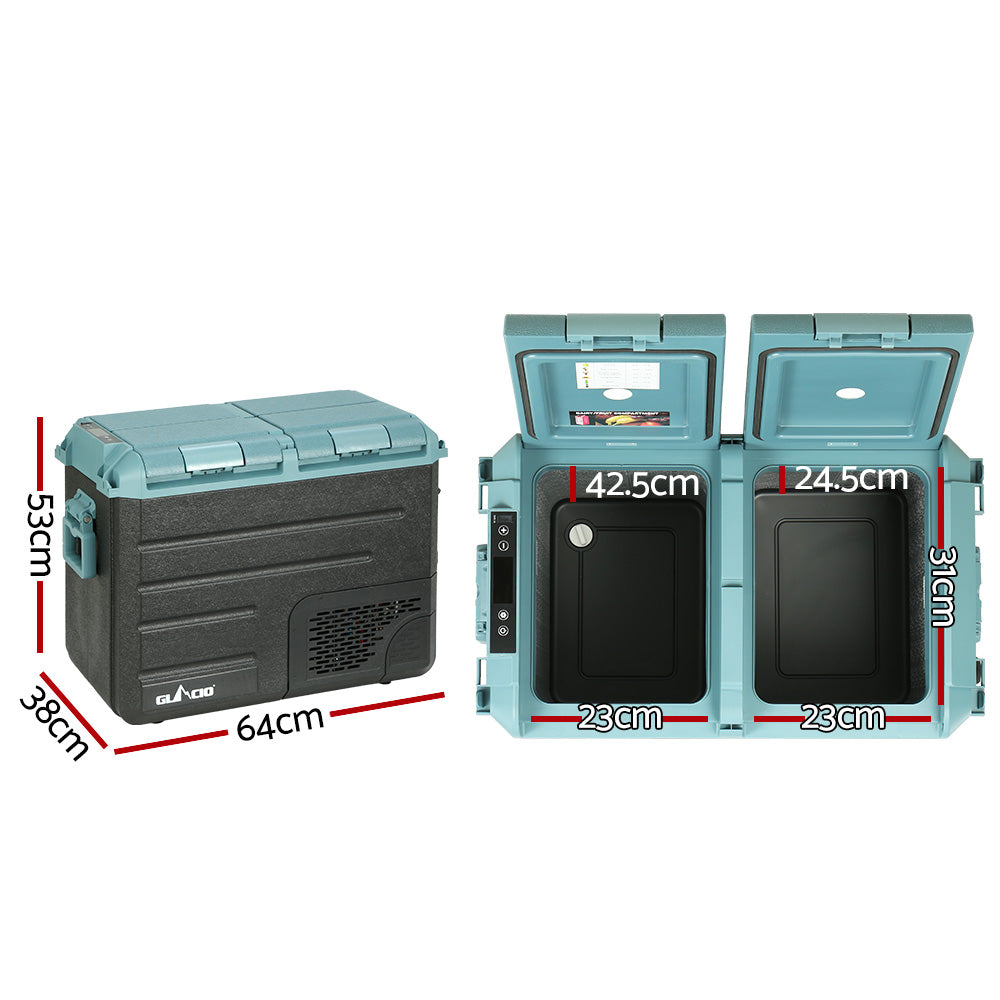 Glacio 50L Portable Fridge Freezer Cooler Camping 12V/24V/240V Caravan Car PFN-E-CLXL-L-BK
