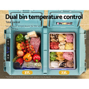 Glacio 60L Portable Fridge Freezer Cooler Camping 12V/24V/240V Caravan Car PFN-E-CLXL-XL-BK