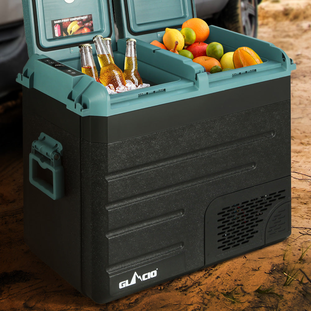 Glacio 60L Portable Fridge Freezer Cooler Camping 12V/24V/240V Caravan Car PFN-E-CLXL-XL-BK