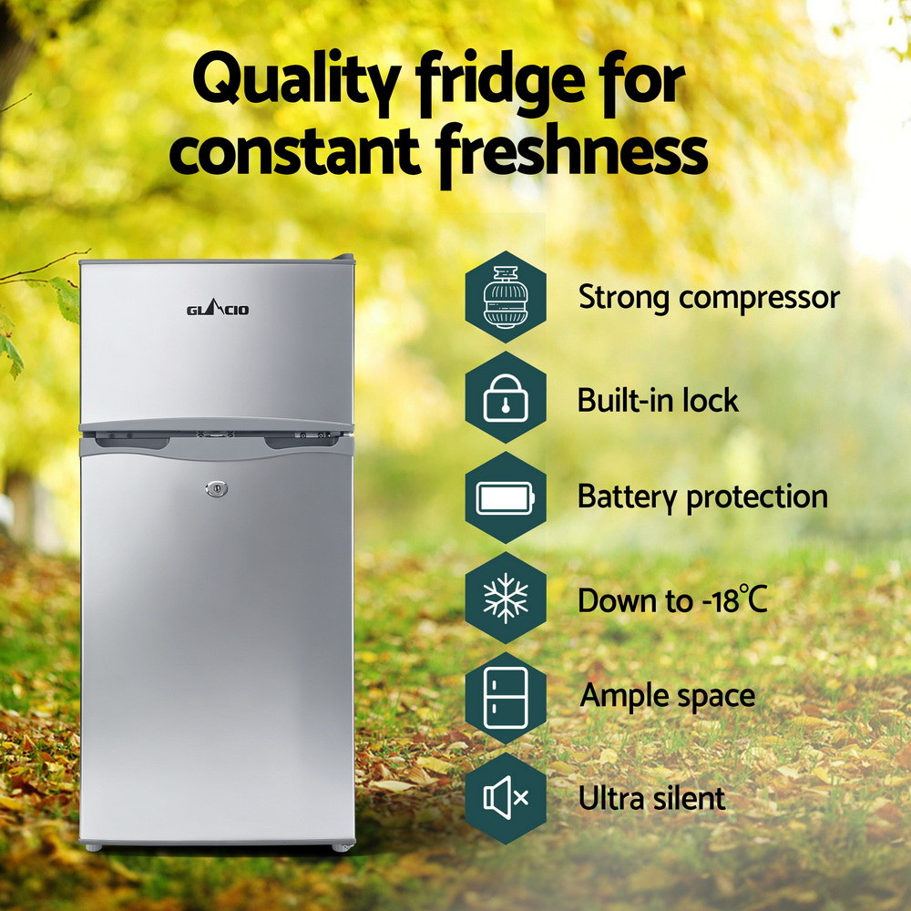Glacio 100L Portable Fridge Freezer Bar Upright 12V/24V/240V Camping Caravan PFN-F-100L