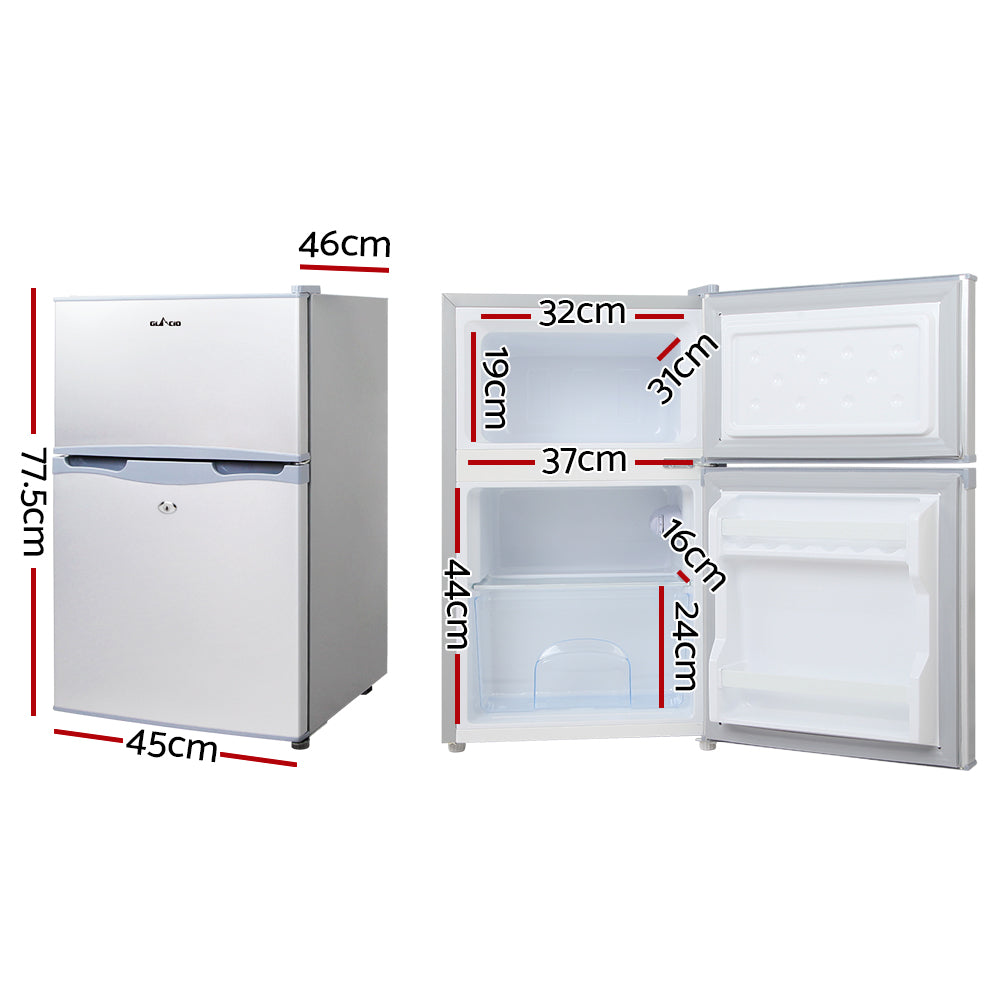 Glacio 65L Portable Fridge Freezer Bar Upright 12V/24V/240V Camping Caravan PFN-F-65-D-SI