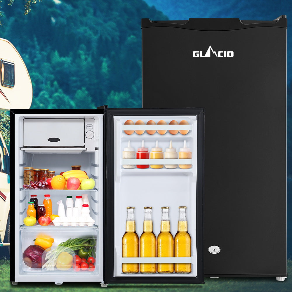 Glacio 95L Portable Fridge Freezer Bar Upright 12V/24V/240V Camping Caravan PFN-F-95-S-BK