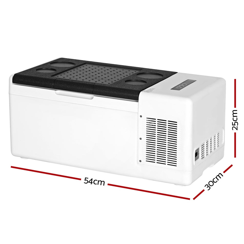 Glacio Camping Fridge 15L Portable Bar Fridges Freezer 12V/24V/240V PFN-G-15-BW