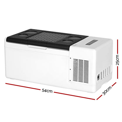 Glacio Camping Fridge 15L Portable Bar Fridges Freezer 12V/24V/240V PFN-G-15-BW