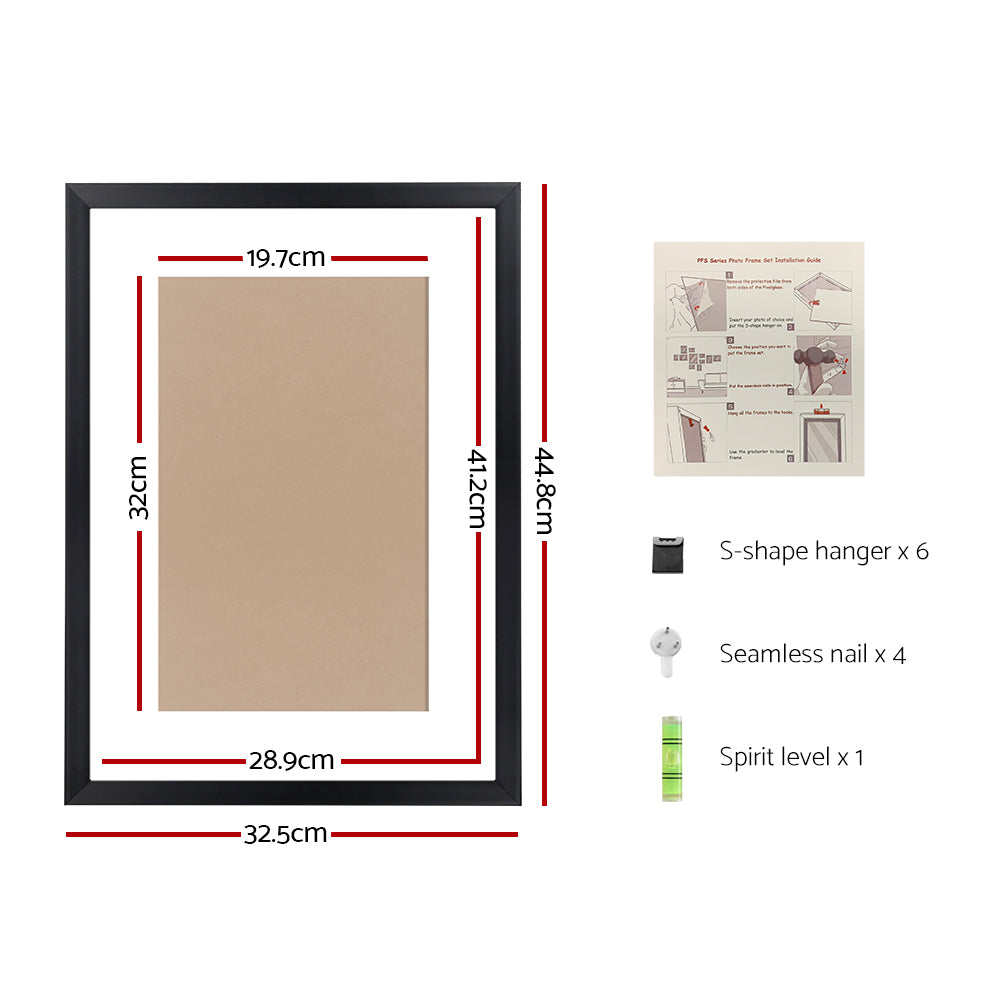 3 PCS Photo Frame Wall Set A3 Picture Home Decor Art Gift Present Black PFS-3F-A3-BK