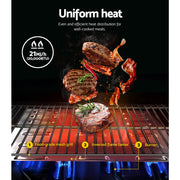Grillz Portable Gas BBQ Grill 2 Burners with 2 Plates PGB-2B-HP-SS-AB