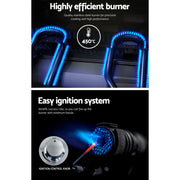 Grillz Portable Gas BBQ Grill 2 Burners PGB-2B-SS