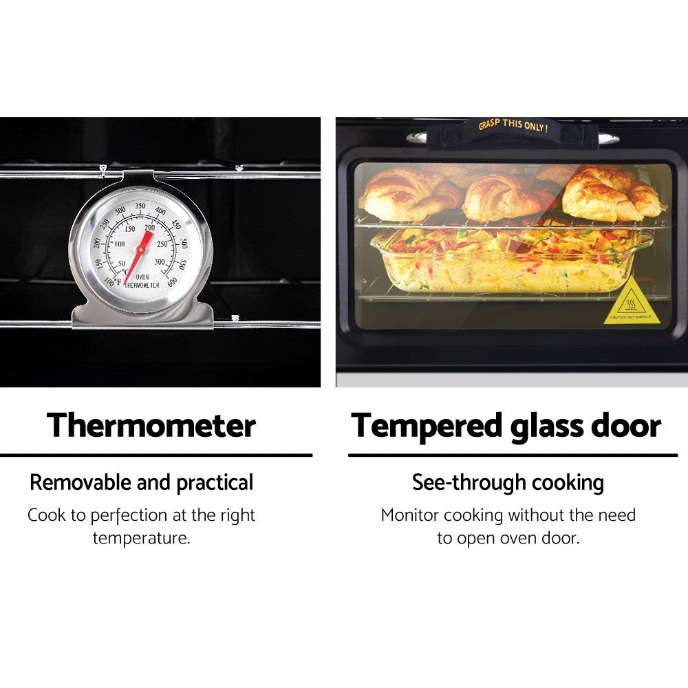 Devanti Portable Gas Oven LPG Silver PGO-01-SS-BK