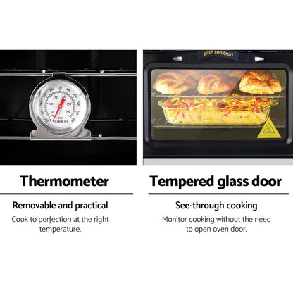 Devanti Portable Gas Oven LPG Silver PGO-01-SS-BK