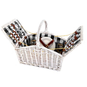 Alfresco 2 Person Picnic Basket Set Willow Vintage Baskets Insulated Blanket Bag PICNIC-2PPL-BASKET-WH