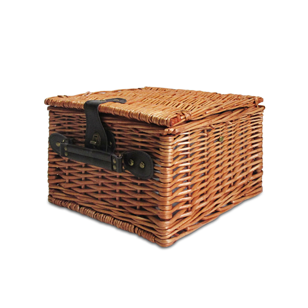 Alfresco 2 Person Picnic Basket Set Vintage Outdoor Baskets Insulated Blanket PICNIC-2PPL-COOLER-BK