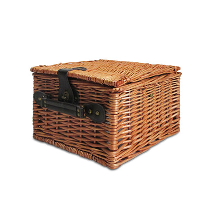 Alfresco 2 Person Picnic Basket Set Vintage Outdoor Baskets Insulated Blanket PICNIC-2PPL-COOLER-BK