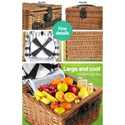 Alfresco 2 Person Picnic Basket Set Vintage Outdoor Baskets Insulated Blanket PICNIC-2PPL-COOLER-BK