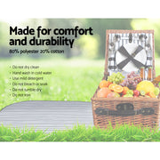 Alfresco 2 Person Picnic Basket Set Vintage Outdoor Baskets Insulated Blanket PICNIC-2PPL-COOLER-BK