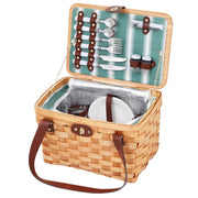 Alfresco 2 Person Picnic Basket Set Wooden Cooler Bag Plates Outdoor Insulated PICNIC-2PPL-COOLER-STRAP