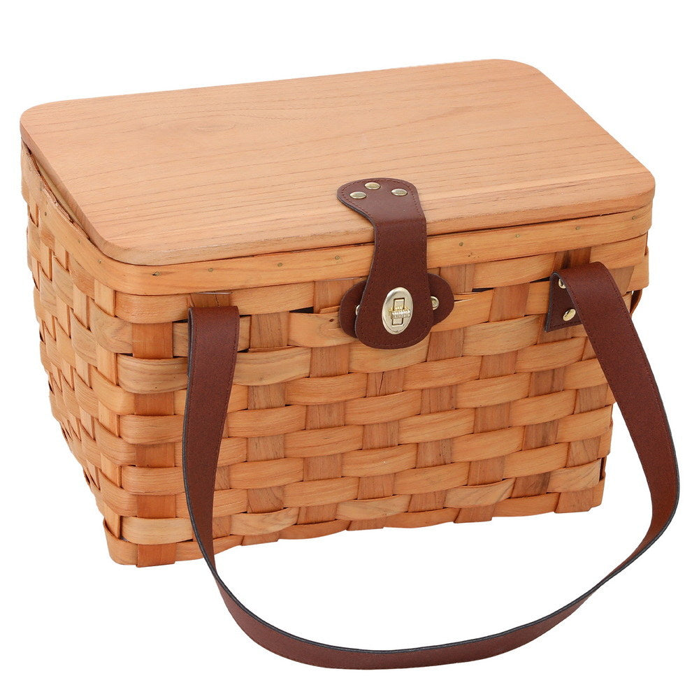 Alfresco 2 Person Picnic Basket Set Wooden Cooler Bag Plates Outdoor Insulated PICNIC-2PPL-COOLER-STRAP