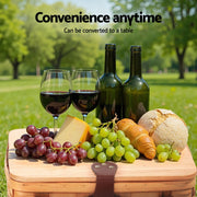 Alfresco 2 Person Picnic Basket Set Wooden Cooler Bag Plates Outdoor Insulated PICNIC-2PPL-COOLER-STRAP