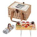 Alfresco 2 Person Picnic Basket Set with Table Blanket Cooler Wooden Insulated PICNIC-2PPL-TABLE-BG
