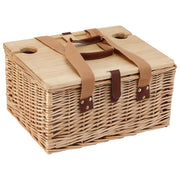 Alfresco 2 Person Picnic Basket Set with Table Blanket Cooler Wooden Insulated PICNIC-2PPL-TABLE-BG