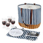 Alfresco 4 Person Picnic Basket Bag Set Wooden Blanket Cooler Outdoor Insulated PICNIC-4PPL-BAG-STRIPE