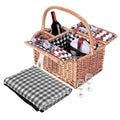 Alfresco 4 Person Picnic Basket Set Insulated Outdoor Blanket Bag PICNIC-4PPL-BASKET-BK