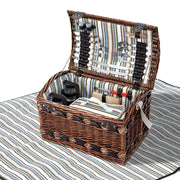 Alfresco 4 Person Picnic Basket Set Wooden Blanket Cooler Bag Outdoor Insulated PICNIC-4PPL-CHEESE-COPP
