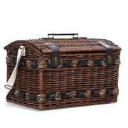 Alfresco 4 Person Picnic Basket Set Wooden Blanket Cooler Bag Outdoor Insulated PICNIC-4PPL-CHEESE-COPP