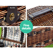 Alfresco 4 Person Picnic Basket Set Wooden Blanket Cooler Bag Outdoor Insulated PICNIC-4PPL-CHEESE-COPP