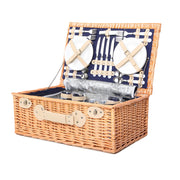 Alfresco 4 Person Picnic Basket Set Cooler Bag Insulated Blanket PICNIC-4PPL-COOLER-NAVY
