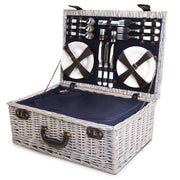 Alfresco 6 Person Picnic Basket Set Cooler Bag Insulated Blanket Plates Navy PICNIC-6PPL-COOLER-NAVY