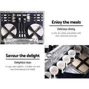 Alfresco 6 Person Picnic Basket Set Cooler Bag Insulated Blanket Plates Navy PICNIC-6PPL-COOLER-NAVY