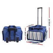 Alfresco 6 Person Picnic Basket Set Bag Wheels Insulated Trolley PICNIC-6PPL-COOLER-TRO