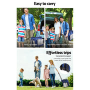 Alfresco 6 Person Picnic Basket Set Bag Wheels Insulated Trolley PICNIC-6PPL-COOLER-TRO