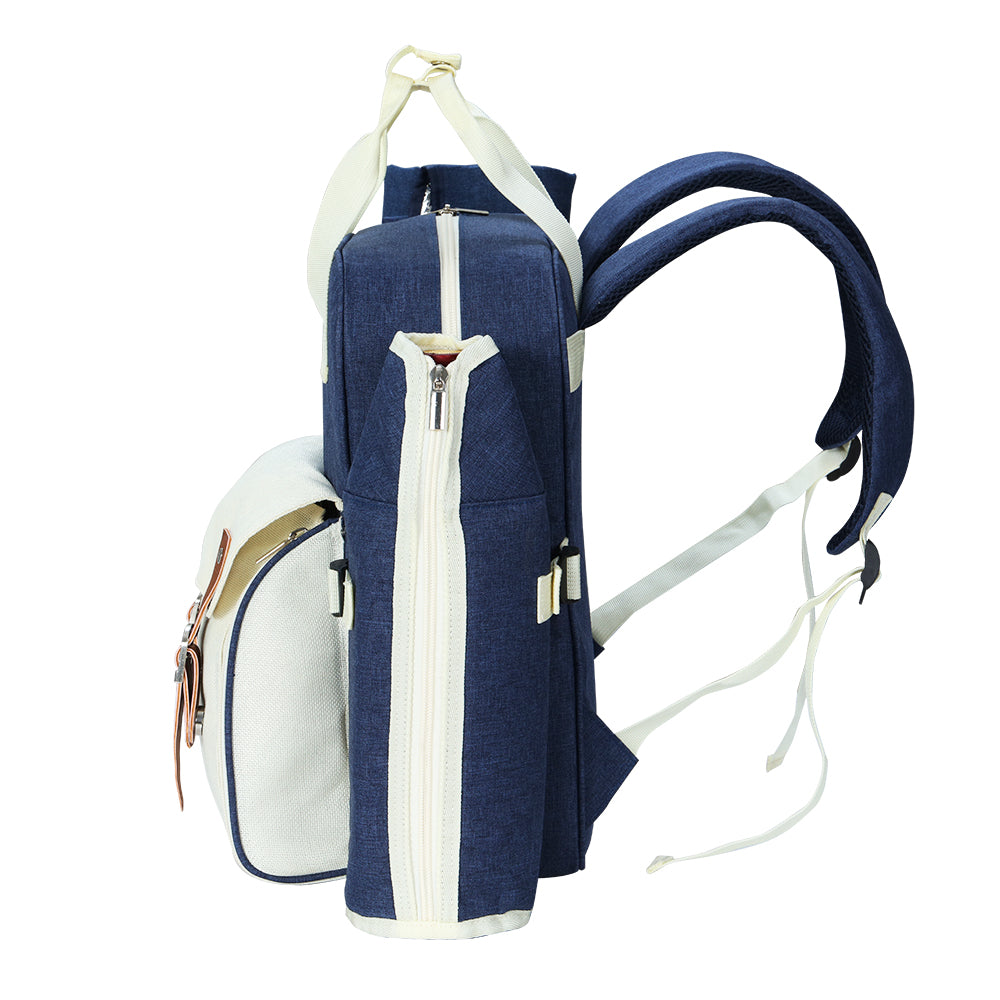 Alfresco 4 Person Picnic Basket Set Backpack Bag Insulated Blue PICNIC-BAG-4PPL-BUWH