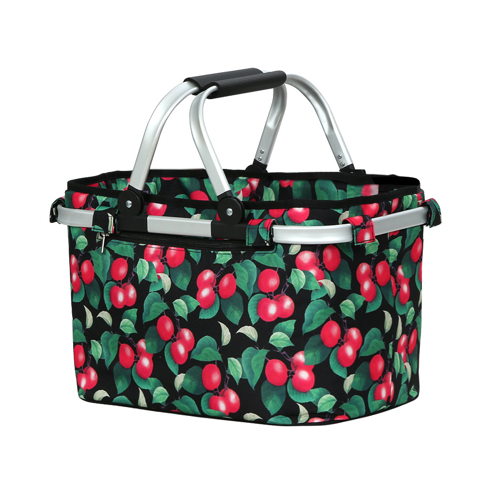 Alfresco Picnic Basket Folding Bag Hamper Food Storage Insulated PICNIC-BAG-CLOTH-BKFR